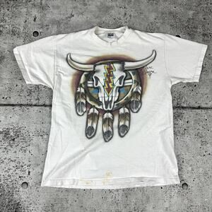 Vintage Native American Airbrush Shirt 90s Size Large (19.5x26)